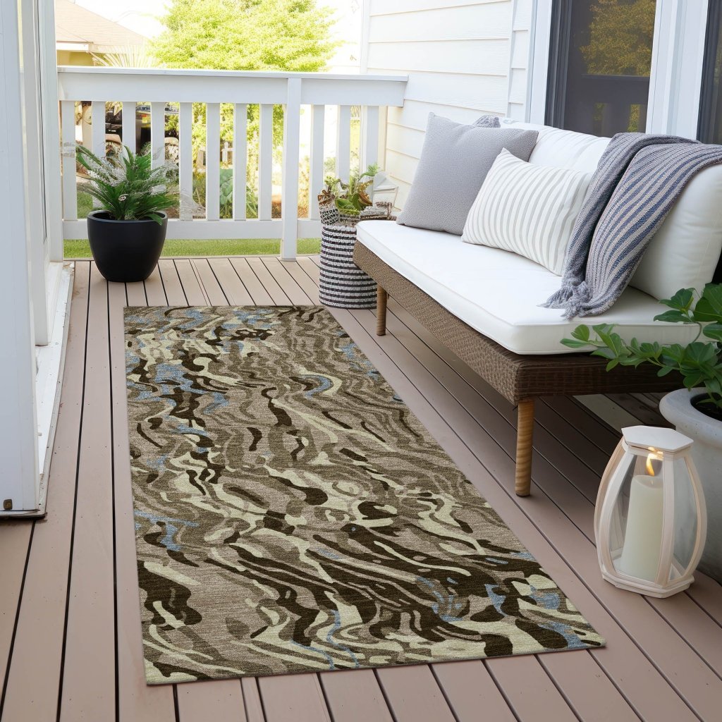 Saphara Taupe Washable Indoor - Outdoor Rug - LOOMLAN - LOOMLAN Rugs - Outdoor Rugs