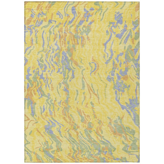 LOOMLAN Rugs Saphara Yellow Washable Indoor-Outdoor Rug