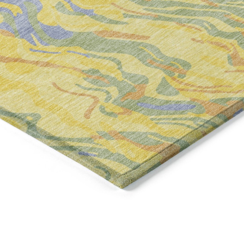 LOOMLAN Rugs Saphara Yellow Washable Indoor-Outdoor Rug