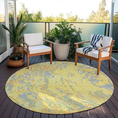 LOOMLAN Rugs Saphara Yellow Washable Indoor-Outdoor Rug