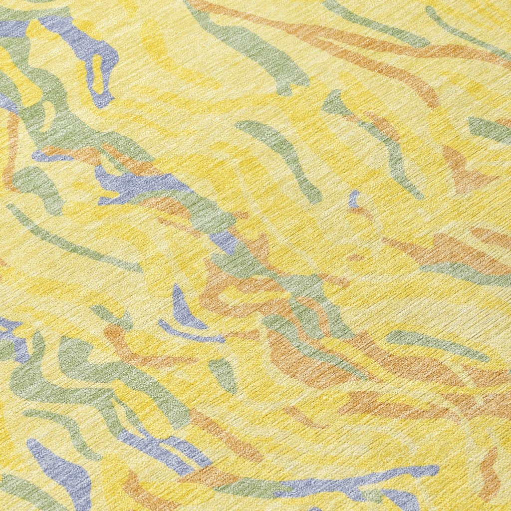 LOOMLAN Rugs Saphara Yellow Washable Indoor-Outdoor Rug