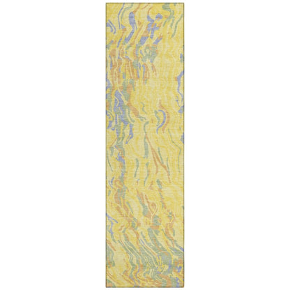 LOOMLAN Rugs Saphara Yellow Washable Indoor-Outdoor Rug