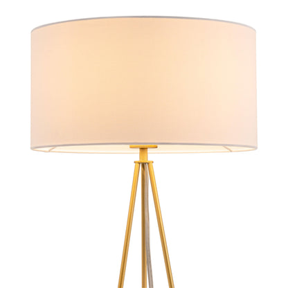 Sascha Table Lamp White & Gold - Sideboards and Things Brand_Zuo Modern, Color_Gold, Color_White, Depth_10-20, Finish_Polished, Height_20-30, Materials_Metal, Metal Type_Steel, Product Type_Table Lamp, Upholstery Type_Fabric Blend, Upholstery Type_Polyester, Width_10-20