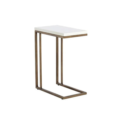 SUNPAN Sawyer Steel d Concrete Outdoor Rectangular End Table