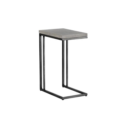 SUNPAN Sawyer Steel d Concrete Outdoor Rectangular End Table