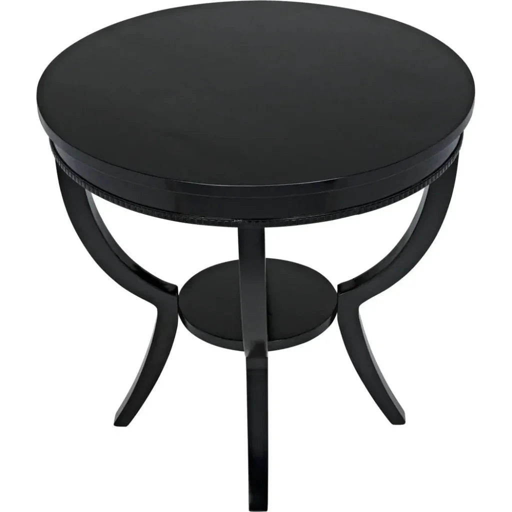 Noir Scheffield Round Wood End Table