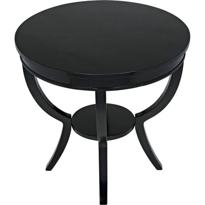 Noir Scheffield Round Wood End Table