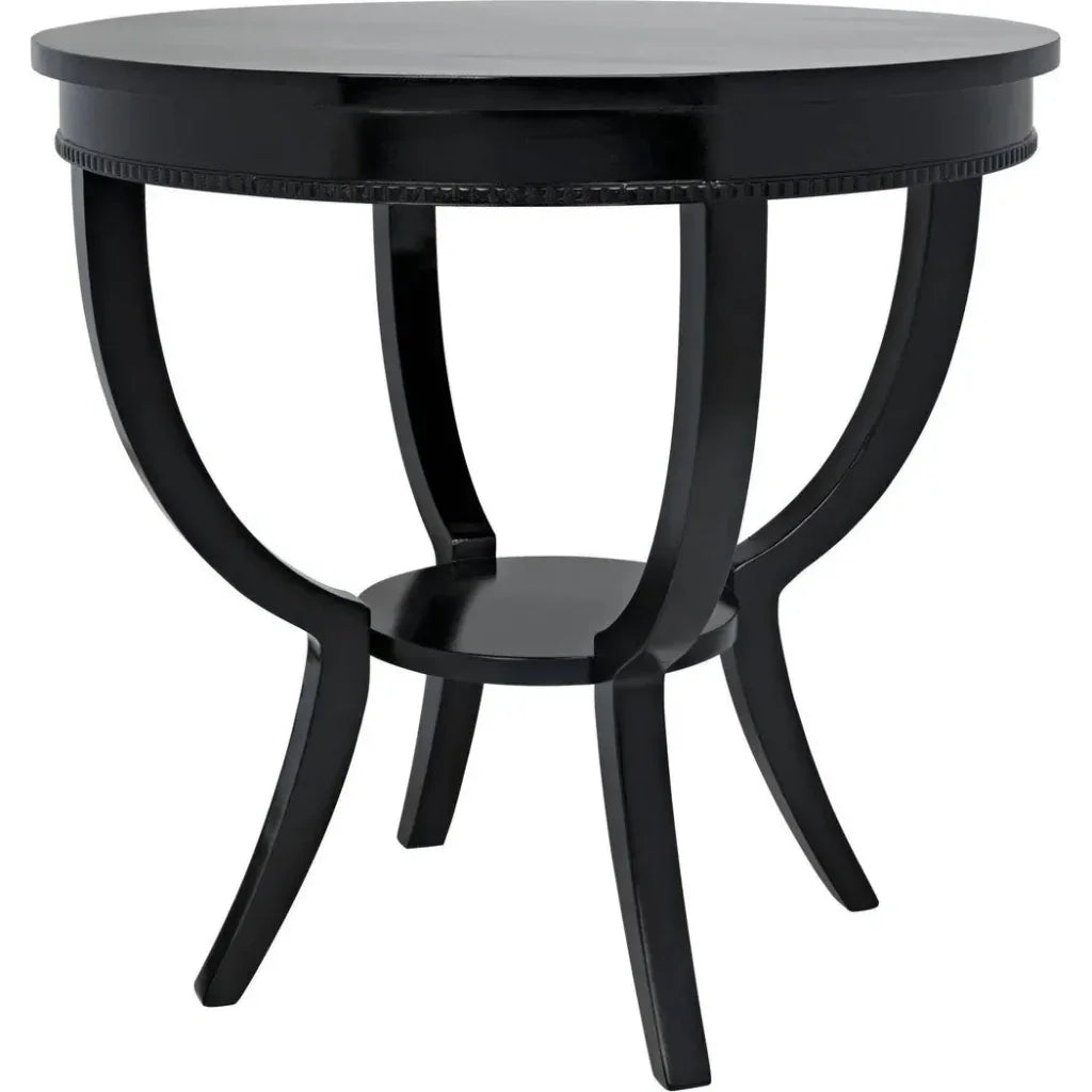Noir Scheffield Round Wood End Table