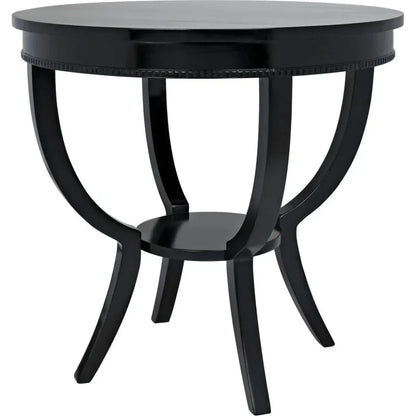 Noir Scheffield Round Wood End Table
