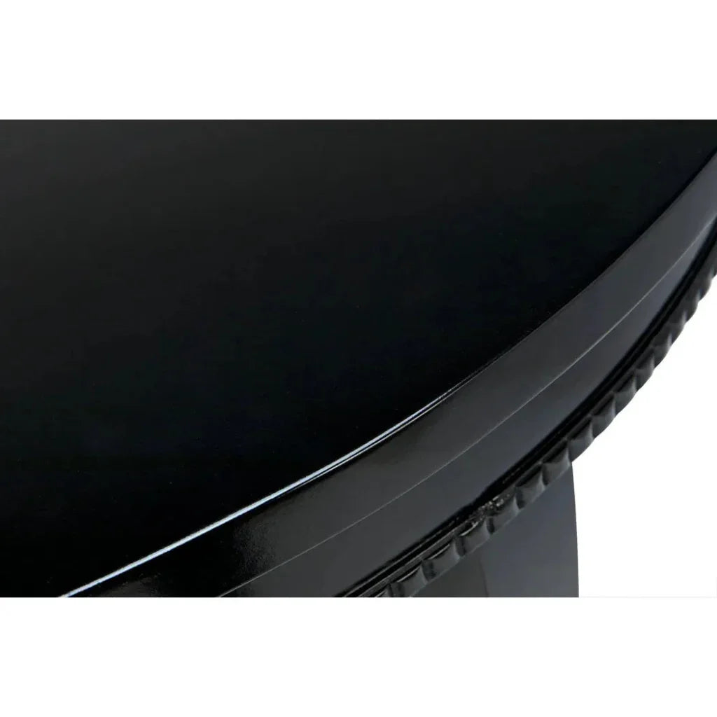 Noir Scheffield Round Wood End Table