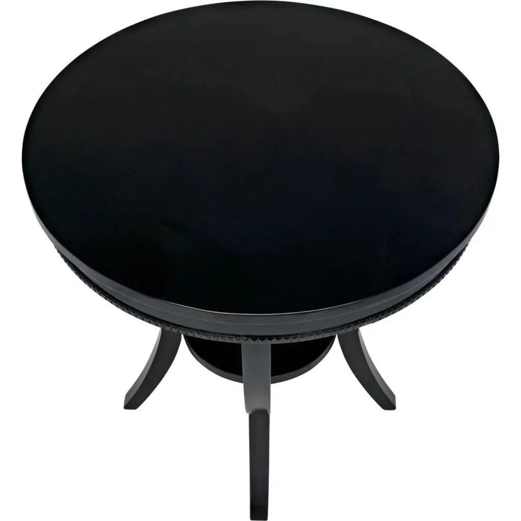 Noir Scheffield Round Wood End Table