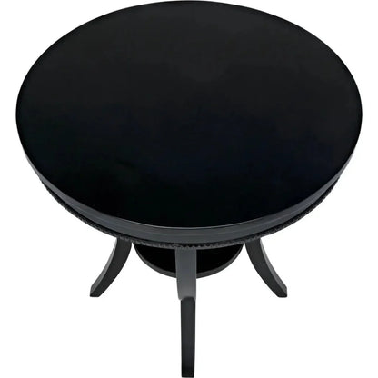 Noir Scheffield Round Wood End Table