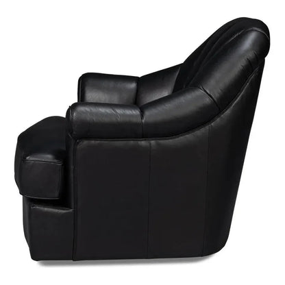 Sarreid Scoth Wood and Leather Black Swivel Arm