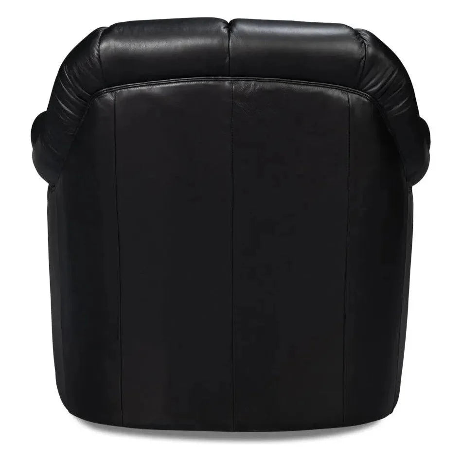 Sarreid Scoth Wood and Leather Black Swivel Arm
