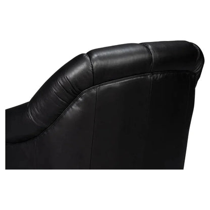 Sarreid Scoth Wood and Leather Black Swivel Arm