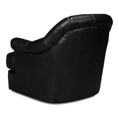 Sarreid Scoth Wood and Leather Black Swivel Arm