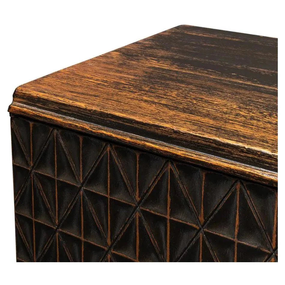 Scrubboard Front Sideboard Ebony - LOOMLAN - Sarreid - Sideboards