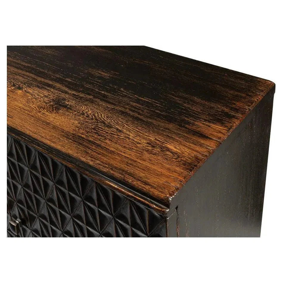 Scrubboard Front Sideboard Ebony - LOOMLAN - Sarreid - Sideboards