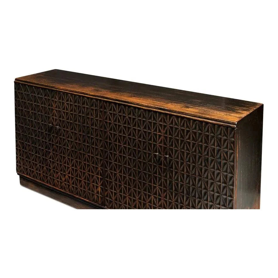 Scrubboard Front Sideboard Ebony - LOOMLAN - Sarreid - Sideboards