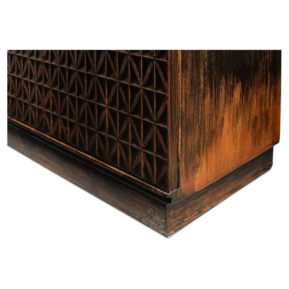 Scrubboard Front Sideboard Ebony - LOOMLAN - Sarreid - Sideboards