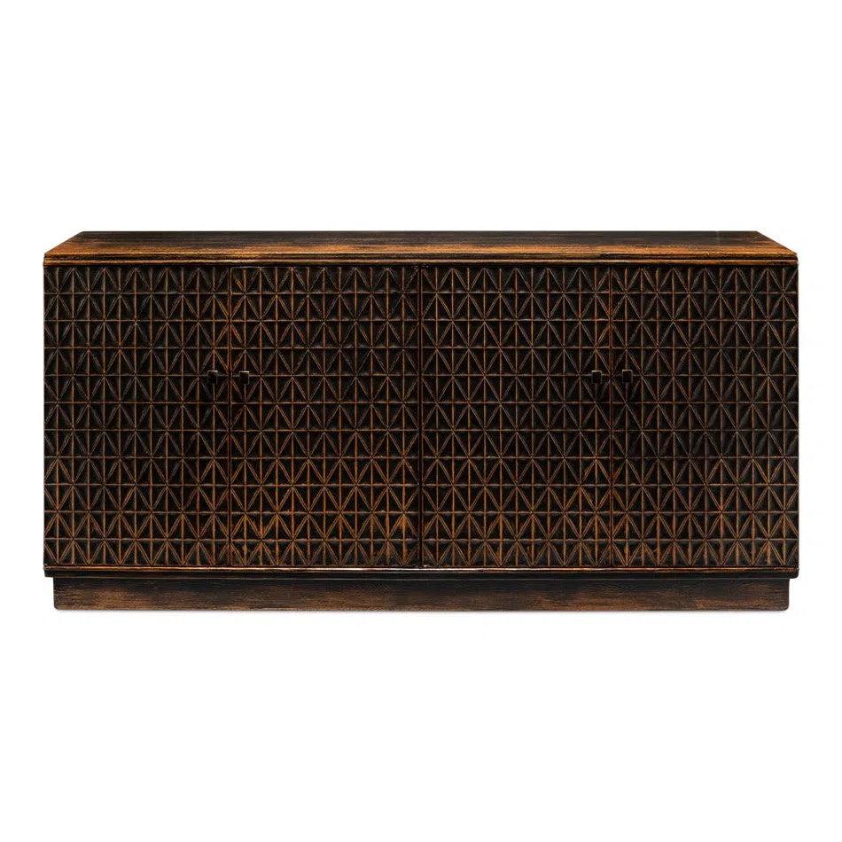 Scrubboard Front Sideboard Ebony - LOOMLAN - Sarreid - Sideboards