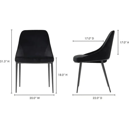 Sedona Modern Velvet Dining Chair 2PC - LOOMLAN - Moe's Home - Dining Chairs