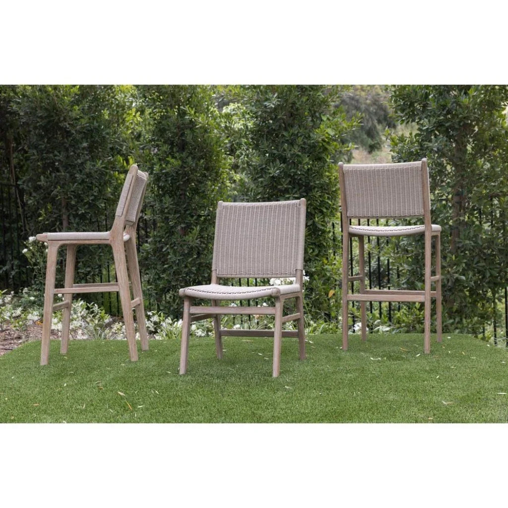 Sedona Teak Armless Outdoor Dining Chair 2PC - LOOMLAN - Sunset West - Outdoor Dining Chairs