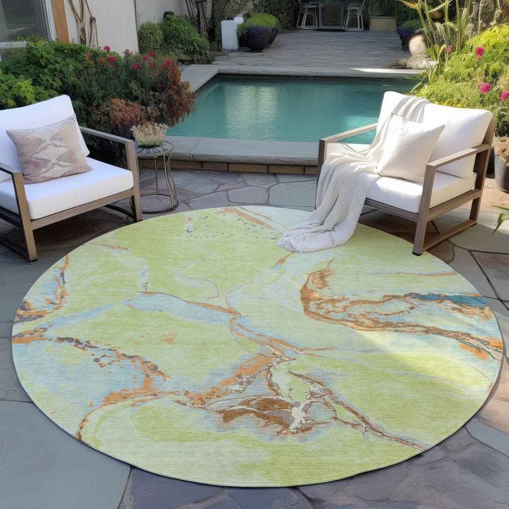LOOMLAN Rugs Selene Aloe Washable Indoor-Outdoor Rug