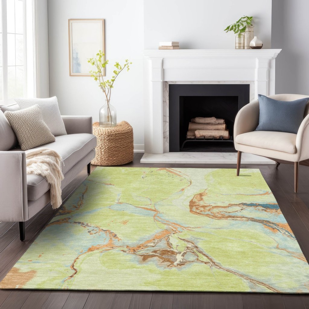 LOOMLAN Rugs Selene Aloe Washable Indoor-Outdoor Rug