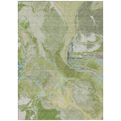 LOOMLAN Rugs Selene Green Washable Indoor-Outdoor Rug