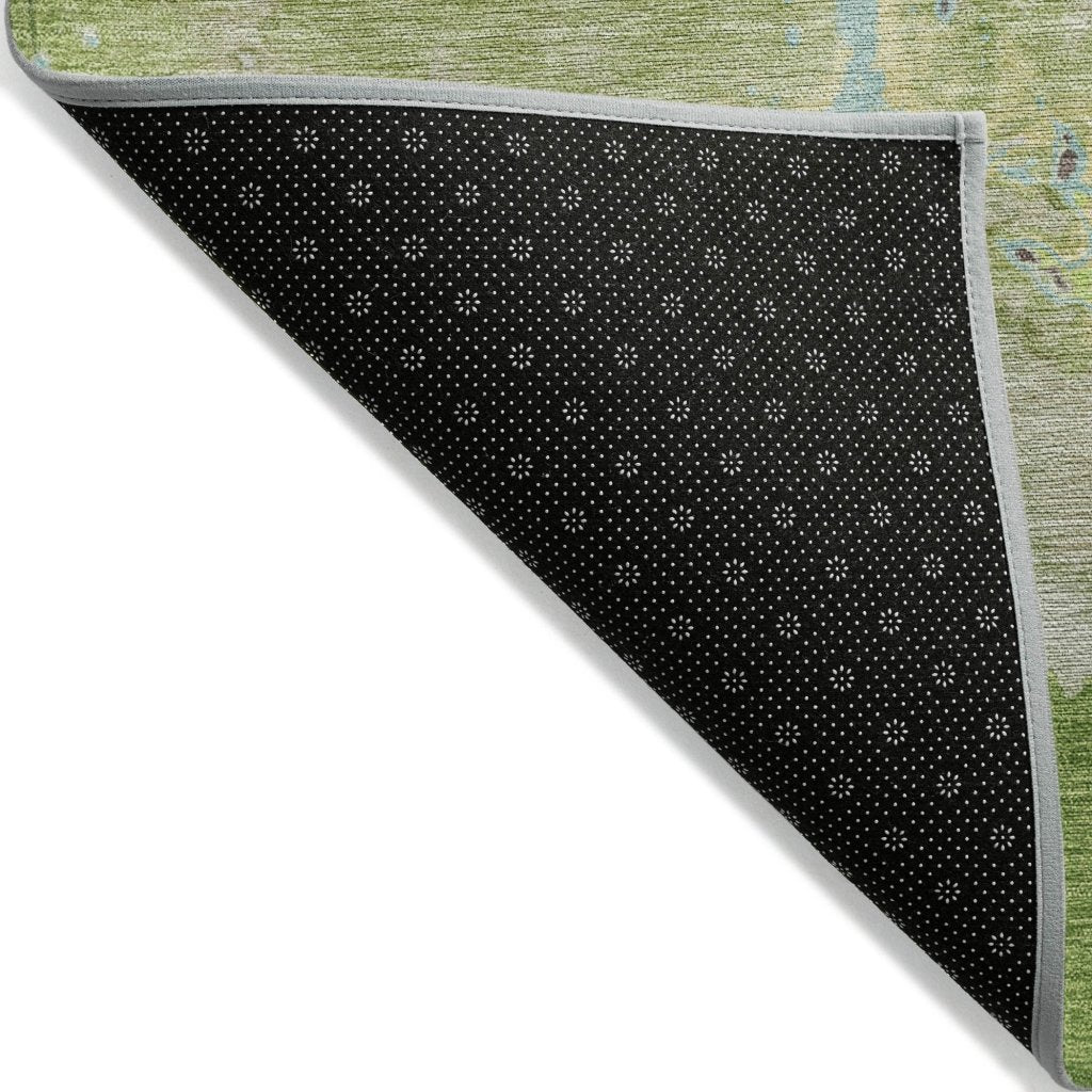 LOOMLAN Rugs Selene Green Washable Indoor-Outdoor Rug