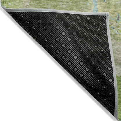 LOOMLAN Rugs Selene Green Washable Indoor-Outdoor Rug