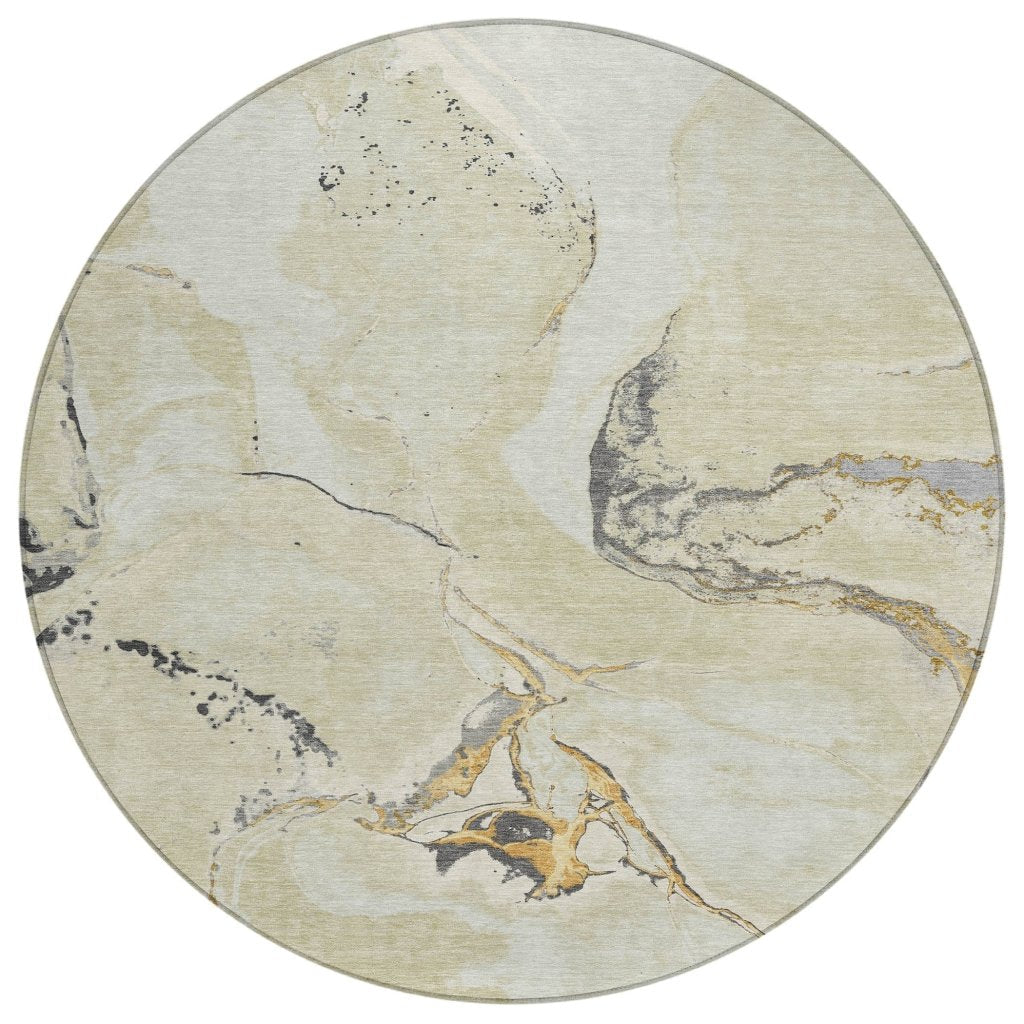 LOOMLAN Rugs Selene Ivory Washable Indoor-Outdoor Rug