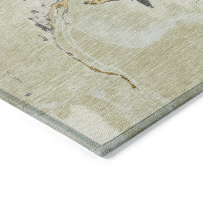 LOOMLAN Rugs Selene Ivory Washable Indoor-Outdoor Rug