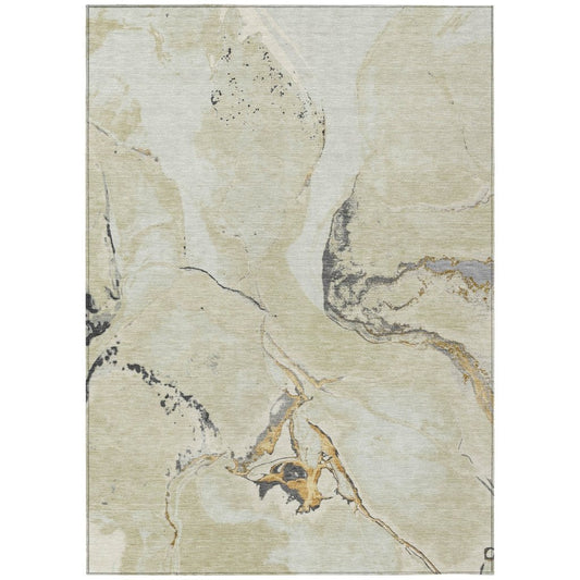 LOOMLAN Rugs Selene Ivory Washable Indoor-Outdoor Rug
