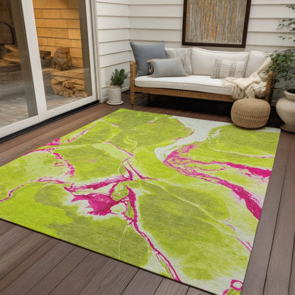 LOOMLAN Rugs Selene Lime Washable Indoor-Outdoor Rug