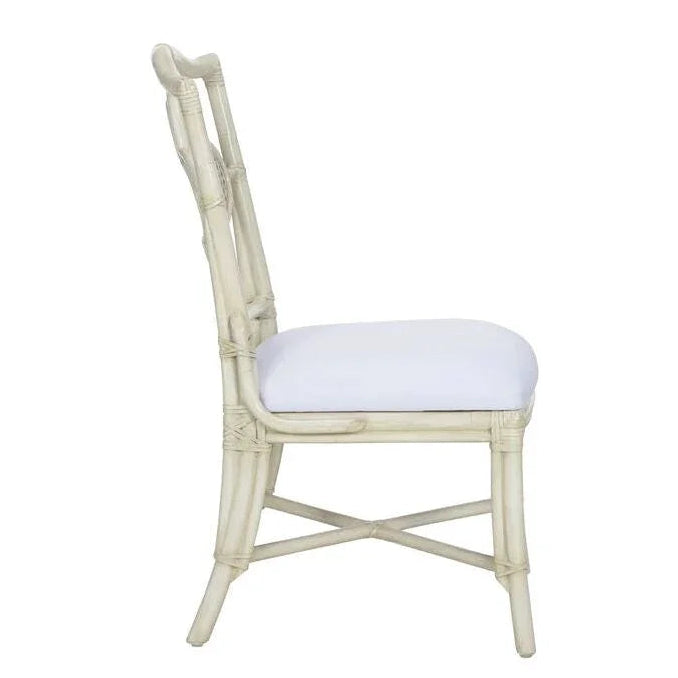 Wildwood Selene Rattan Frame Grey Side Chair