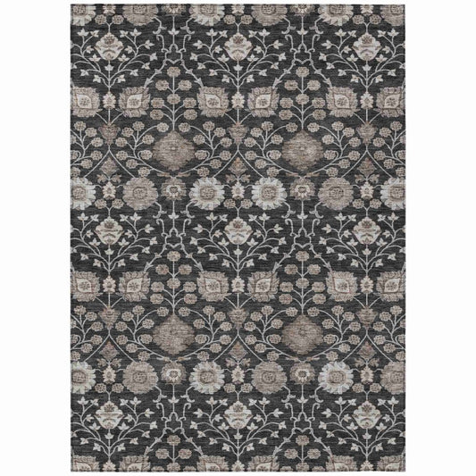 LOOMLAN Rugs Selma Black Washable Indoor-Outdoor Rug