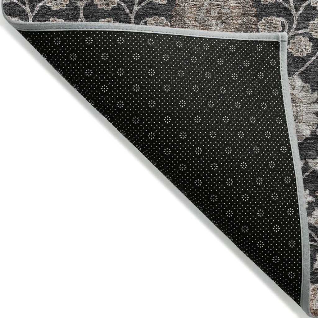 LOOMLAN Rugs Selma Black Washable Indoor-Outdoor Rug