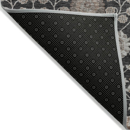 LOOMLAN Rugs Selma Black Washable Indoor-Outdoor Rug