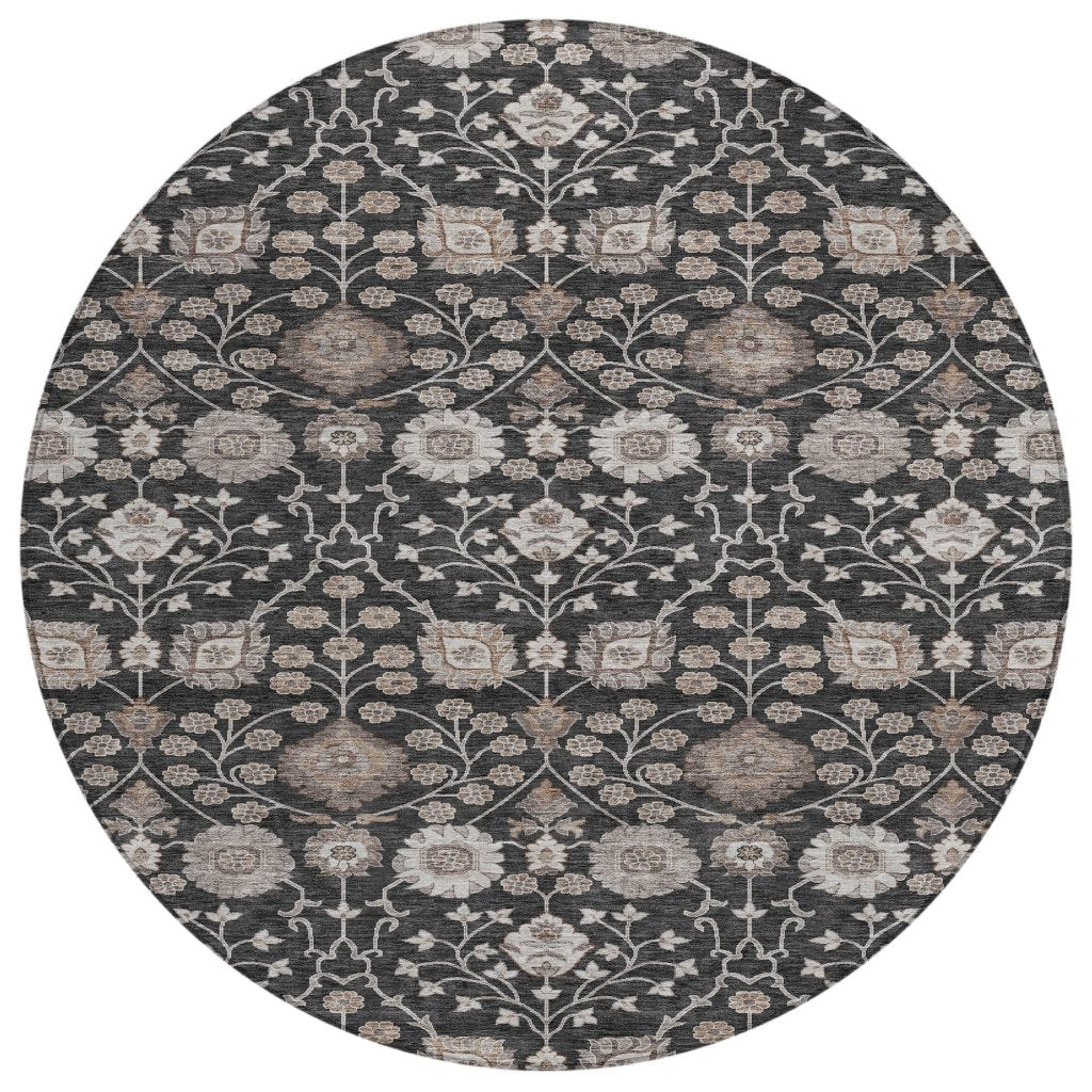 LOOMLAN Rugs Selma Black Washable Indoor-Outdoor Rug