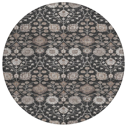 LOOMLAN Rugs Selma Black Washable Indoor-Outdoor Rug