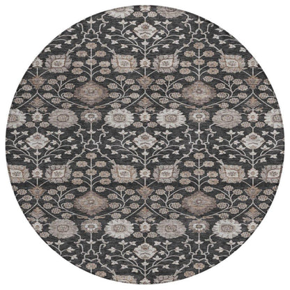 LOOMLAN Rugs Selma Black Washable Indoor-Outdoor Rug