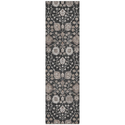 LOOMLAN Rugs Selma Black Washable Indoor-Outdoor Rug