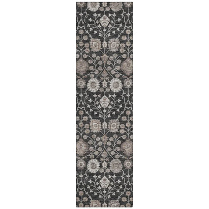 LOOMLAN Rugs Selma Black Washable Indoor-Outdoor Rug
