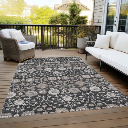LOOMLAN Rugs Selma Black Washable Indoor-Outdoor Rug