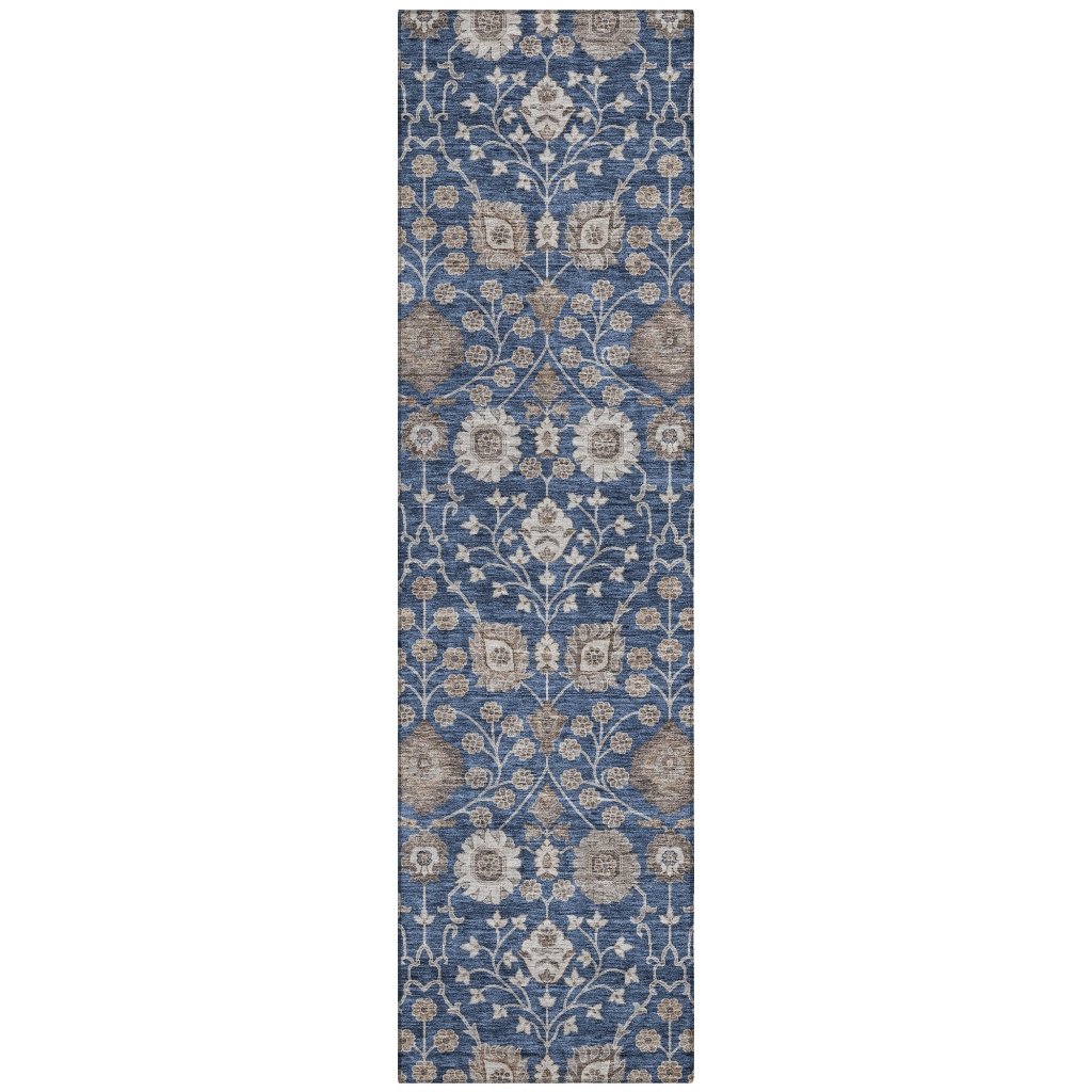 Selma Blue Washable Indoor - Outdoor Rug - LOOMLAN - LOOMLAN Rugs - Outdoor Rugs