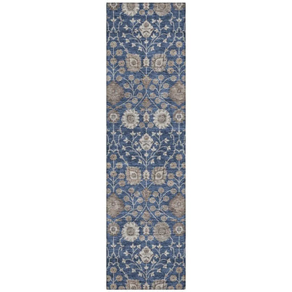 Selma Blue Washable Indoor-Outdoor Rug