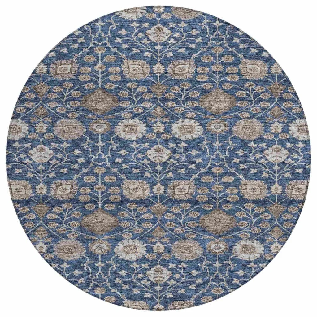 Selma Blue Washable Indoor-Outdoor Rug