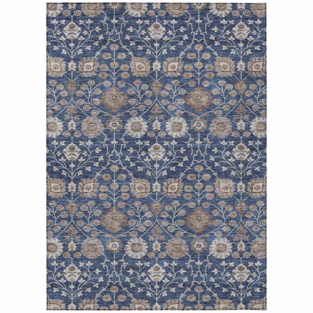 Selma Blue Washable Indoor - Outdoor Rug - LOOMLAN - LOOMLAN Rugs - Outdoor Rugs